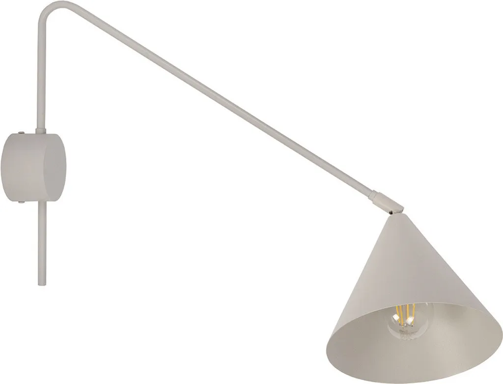 Grande applique murale métal gris-beige GALAXY 54cm, éclairage E27 15W