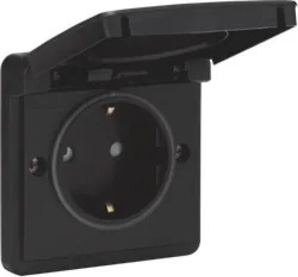 Niko wcd wandcontactdoos 1V zwart
