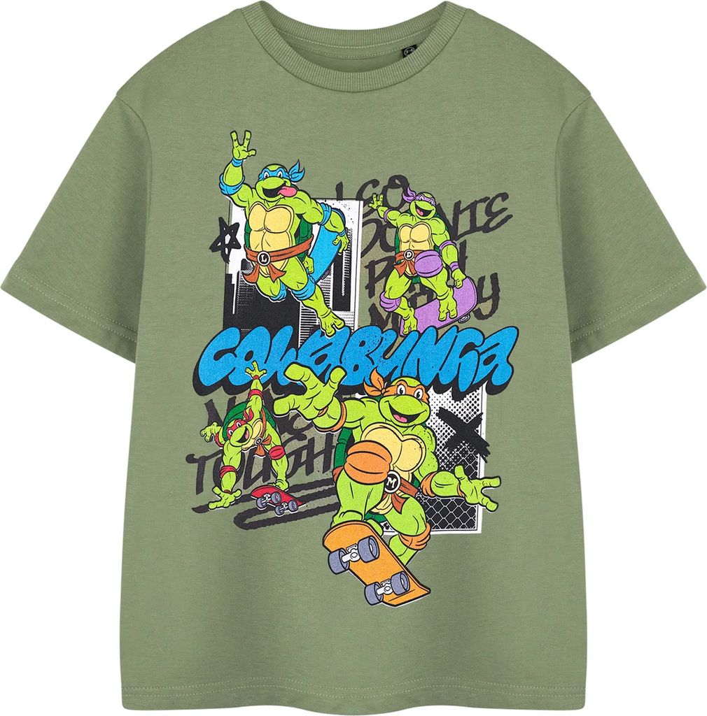 Teenage Mutant Ninja Turtles - "Cowabunga" T-Shirt für Jungen NS8583 (140) (Khakigrün)