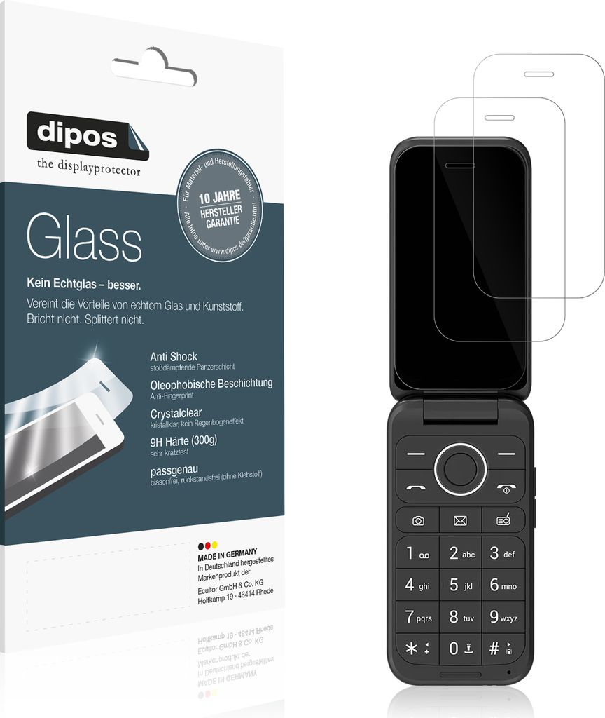 2x Schutzfolie für SPC Stella 2 - Anti-Shock 9H Folie dipos Glass Kunststoffglas