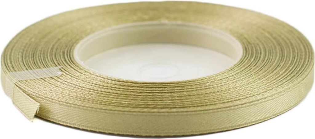 Satinband 6 mm x 32 m Gold Cognac