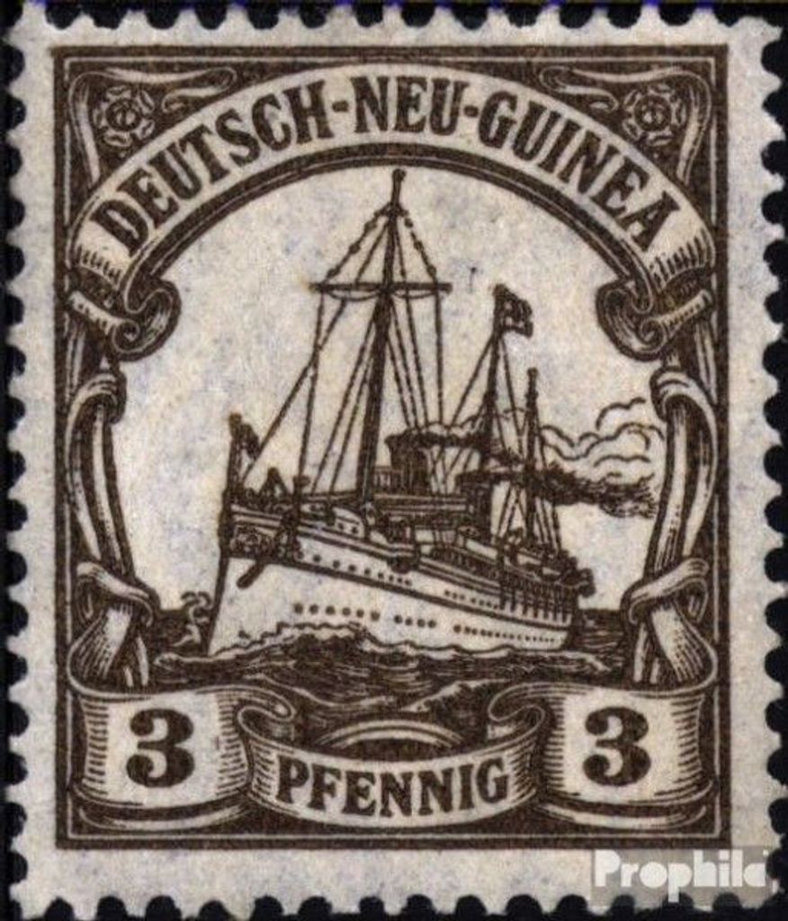 Briefmarken Deutsch-Neuguinea 1919 Mi 24 (kompl.Ausg.) mit Falz Schiff Kaiseryacht Hohenzollern