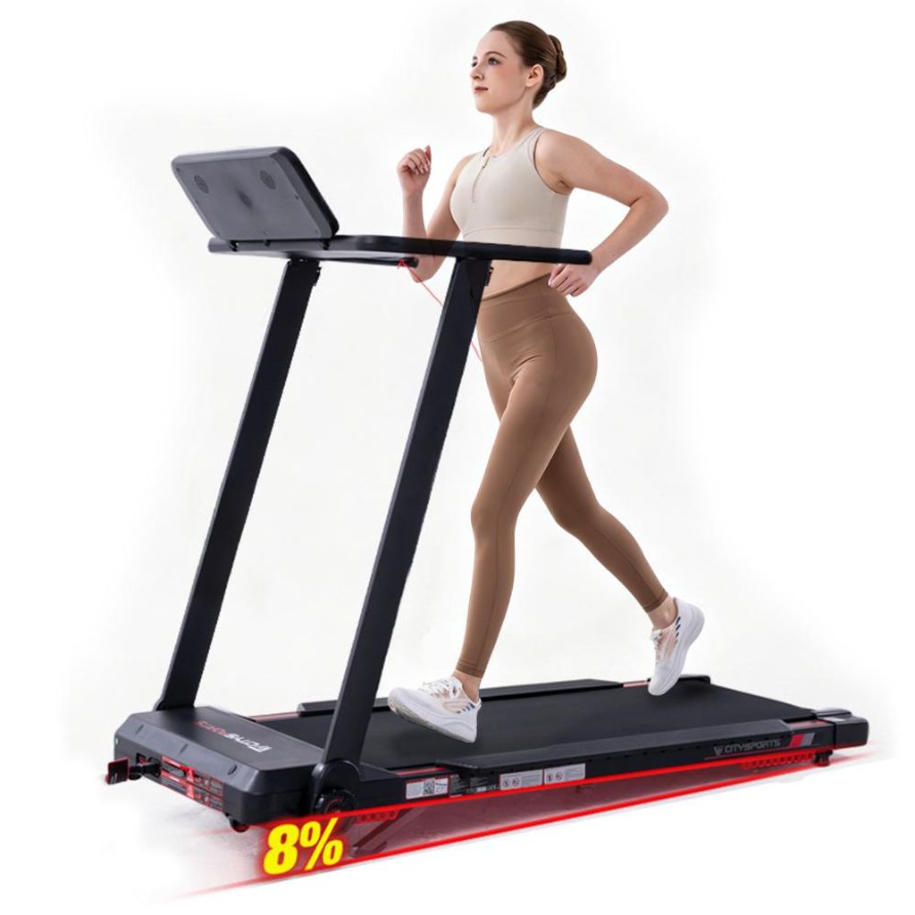 Laufband für Zuhause Klappbar mit Steigung 8%, Laufbänder 8KM/H, Treadmill for Home mit 2,0PS Motor , APP und Bluetooth, MAXLOAD 120KG