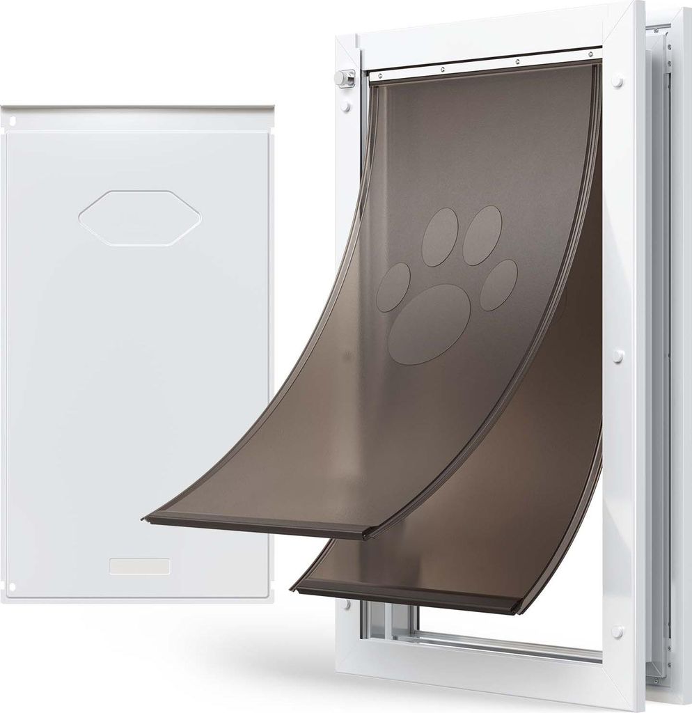 SucceBuy Hundeklappe (XL) mit Doppelmagnetklappen & robustem Metallrahmen, Wetterbeständige Haustiertür für Innen- und Außentüren, Haustierkla...