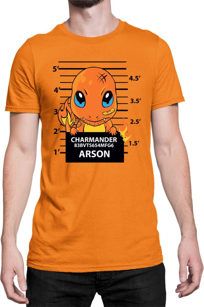 Herren T-Shirt Japan Manga Anime Comics Pokemon 023, Man 3XL / Orange