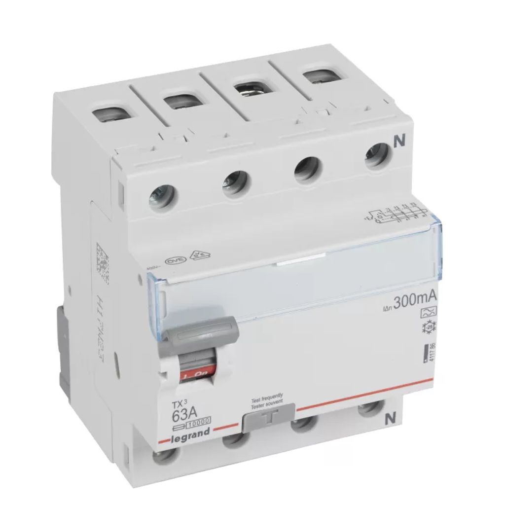 Legrand 411786 TX3 Fi-Schalter 63A 4-polig 300mA Typ A 400VAC 4TE