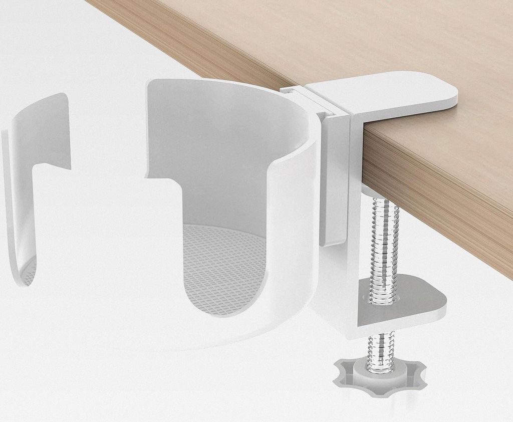 Schreibtisch Becherhalter, 1 Stück Büro Becherhalters aus Aluminiumlegierungs, Einstellbar Schreibtisch Flaschenhalter, Getränkehalter, für Bü...