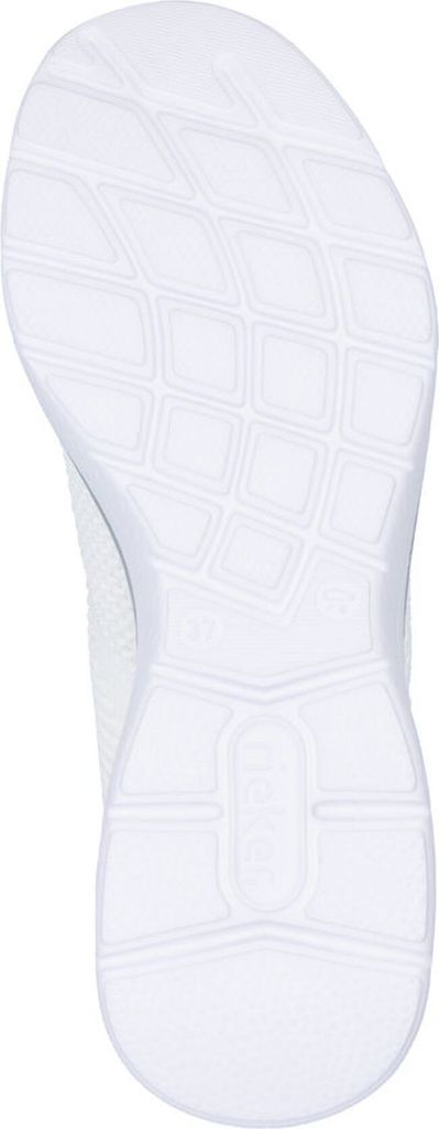 Rieker Damen Sneaker Textil Memosoft Weite G rutschfest bequem Gummizug M5072, Größe:37 EU, Farbe:Weiß
