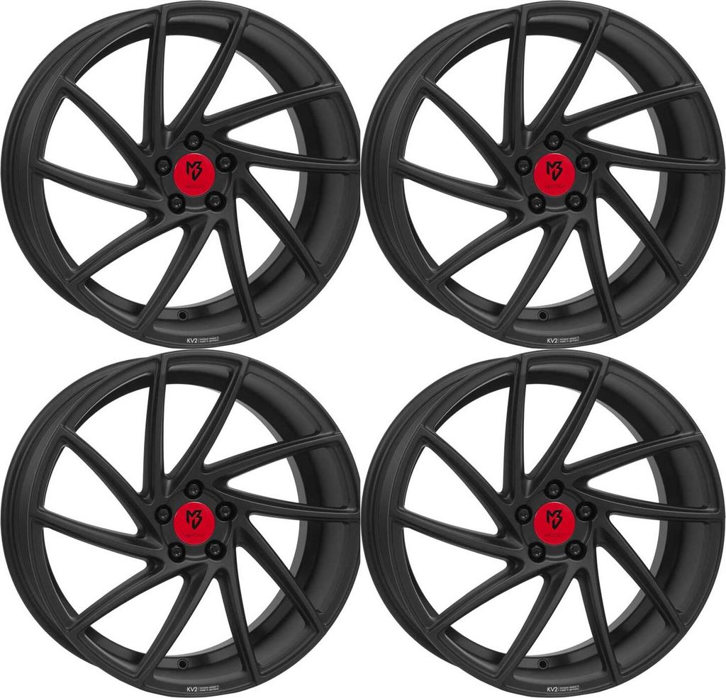MB Design Felgen KV2 8.5Jx19 ET 43 5x114,3 Diamant Schwarz 4-KV28519435C1-BP1 kompatibel mit Mitsubishi ASX Lancer