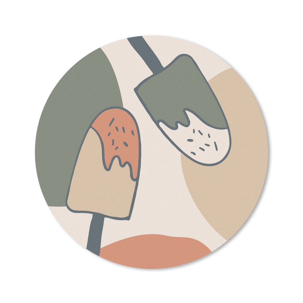 MuchoWow Mauspad Mousepad Pastell - Eiscreme - Sommer - Tupfen 50x50 cm - Mousepads - Maus Mat - Pad - Mausunterlage - Vinyl