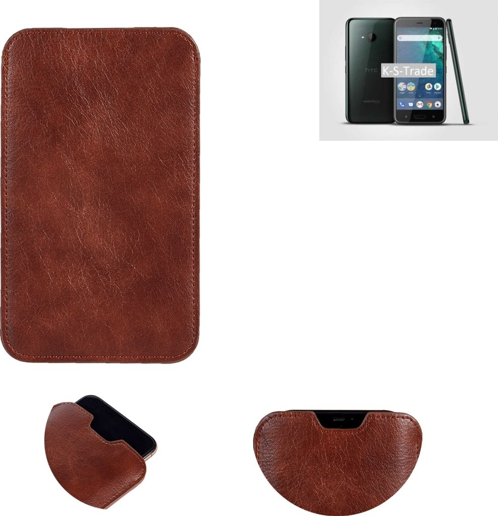K-S-Trade Schutzhülle Handyhülle kompatibel mit HTC U11 Life Handytasche Kunstleder Sleeve in braun