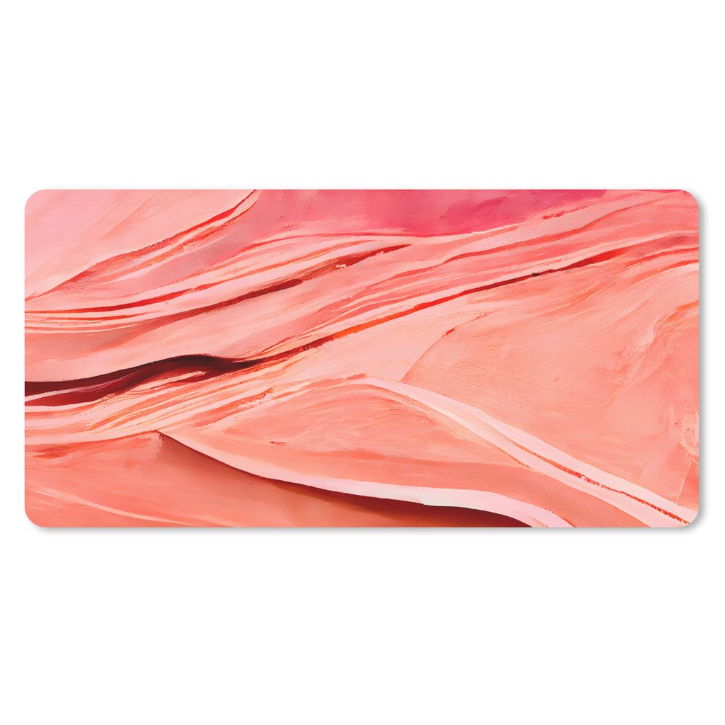 MuchoWow Schreibtischunterlage Abstrakt - Rosa - Pastell - Formen 80x40 cm - XXL Mauspad - Gaming Mauspad