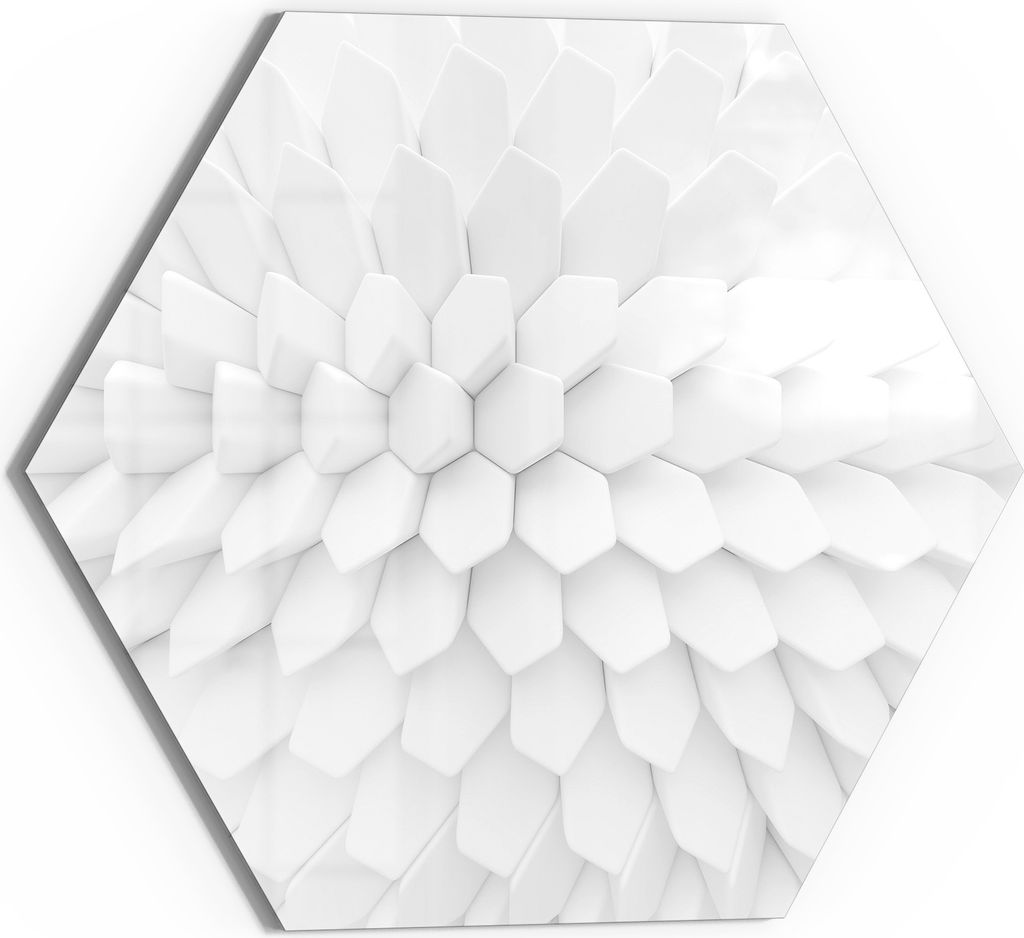 DEQORI Glasbild Echtglas 40x35 cm 'Hexagonale Harmonie' Wandbild Bild modern Deko