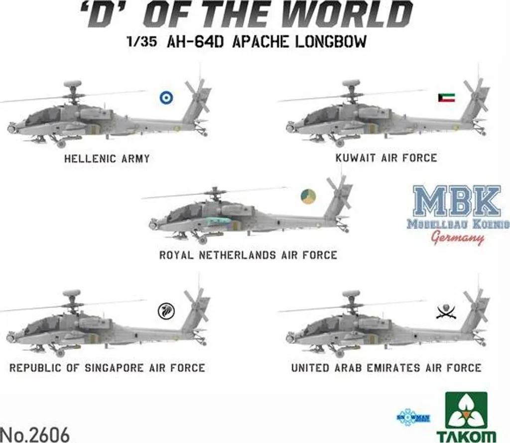 Hélicoptère Apache AH-64D Longbow Edition Limitée 1:35 Détails Ultra