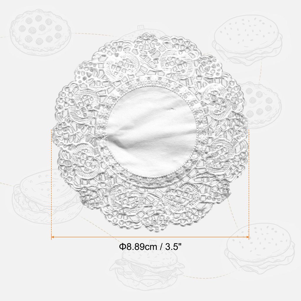 50 Stš¹ck Tortenspitze 8,9cm Rund Tortenunterlage, Dekoratives Einweg-Tischset aus Spitzenpapier fš¹r Kuchen Desserts Lebensmitteldekoration Ho...
