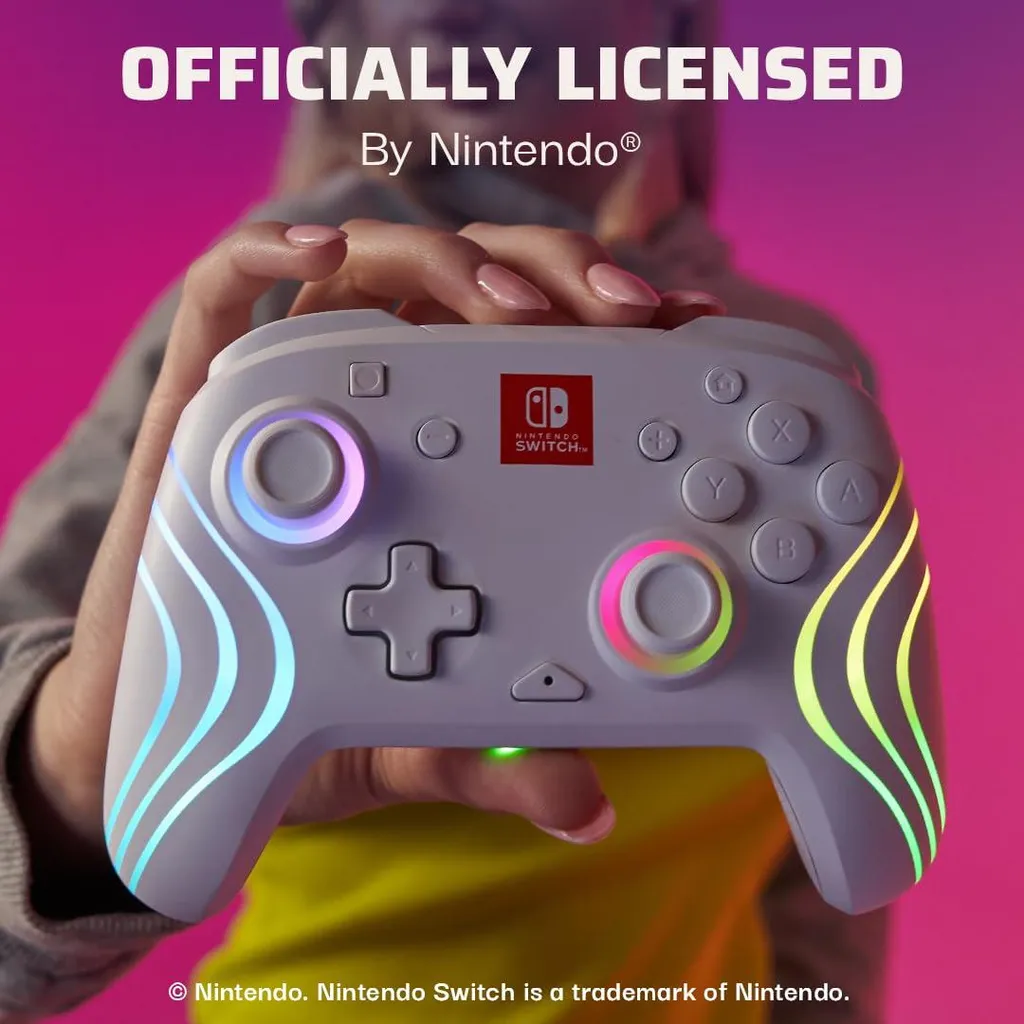 Manette Switch sans fil PDP Afterglow Wave Blanche avec Boutons Mappables - 10