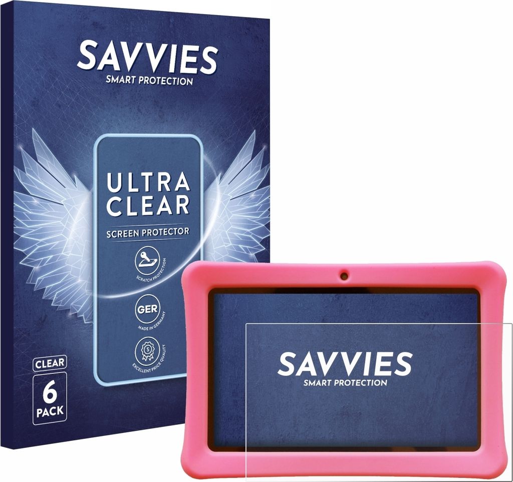 6x Für Contixo Kids 7" Tablet Schutzfolie Savvies Displayschutz Display Schutz Folie Klar Transparent