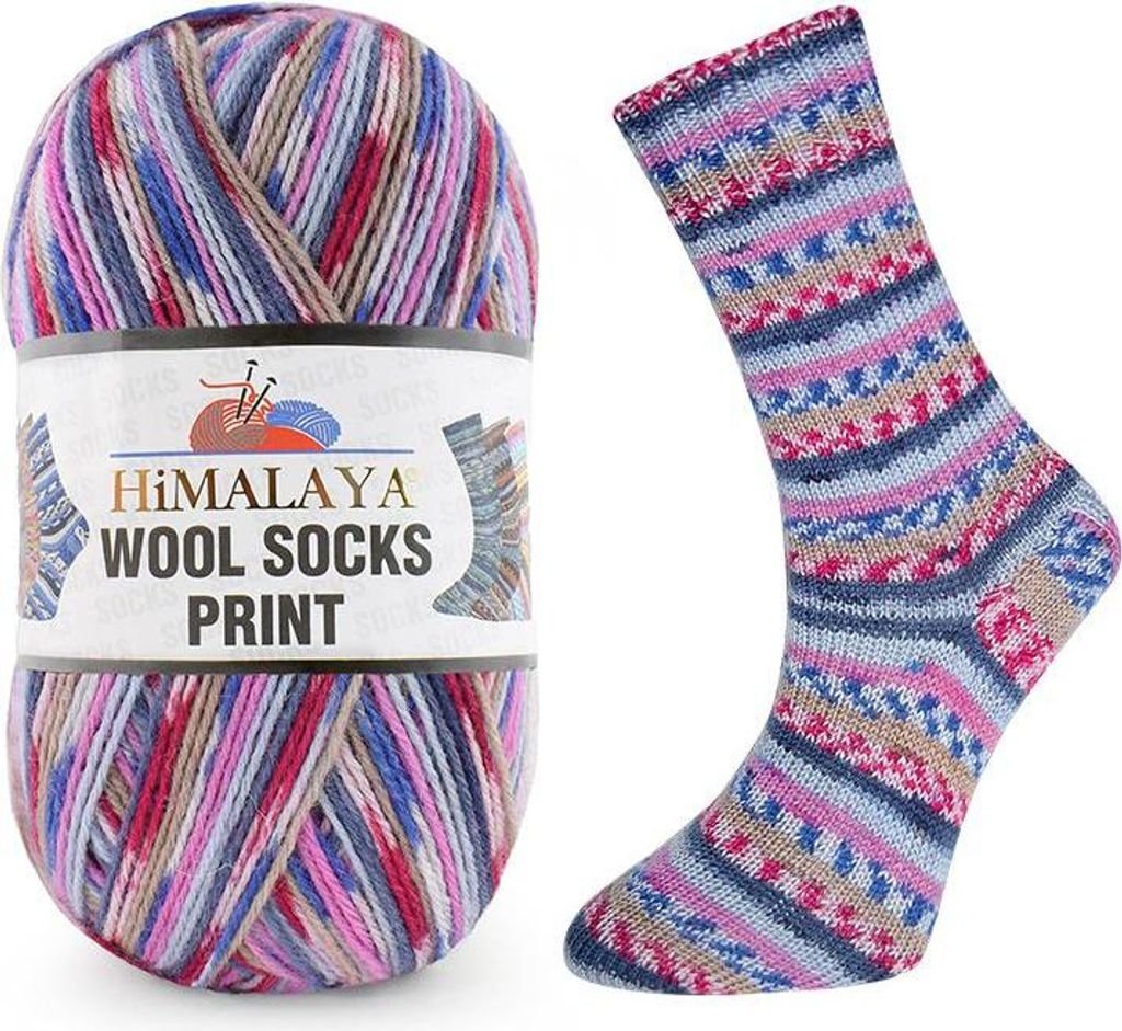 Himalaya Merino Sockenwolle Print S32-04: Weich, langlebig, Produktbild 
