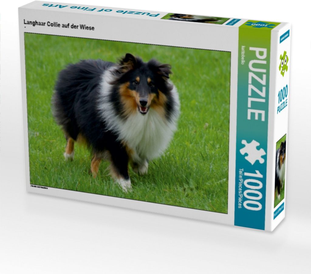 Calvendo Langhaar Collie auf der Wiese 1000 Teile Puzzle quer 640x480mm, CALVENDO; 7303815