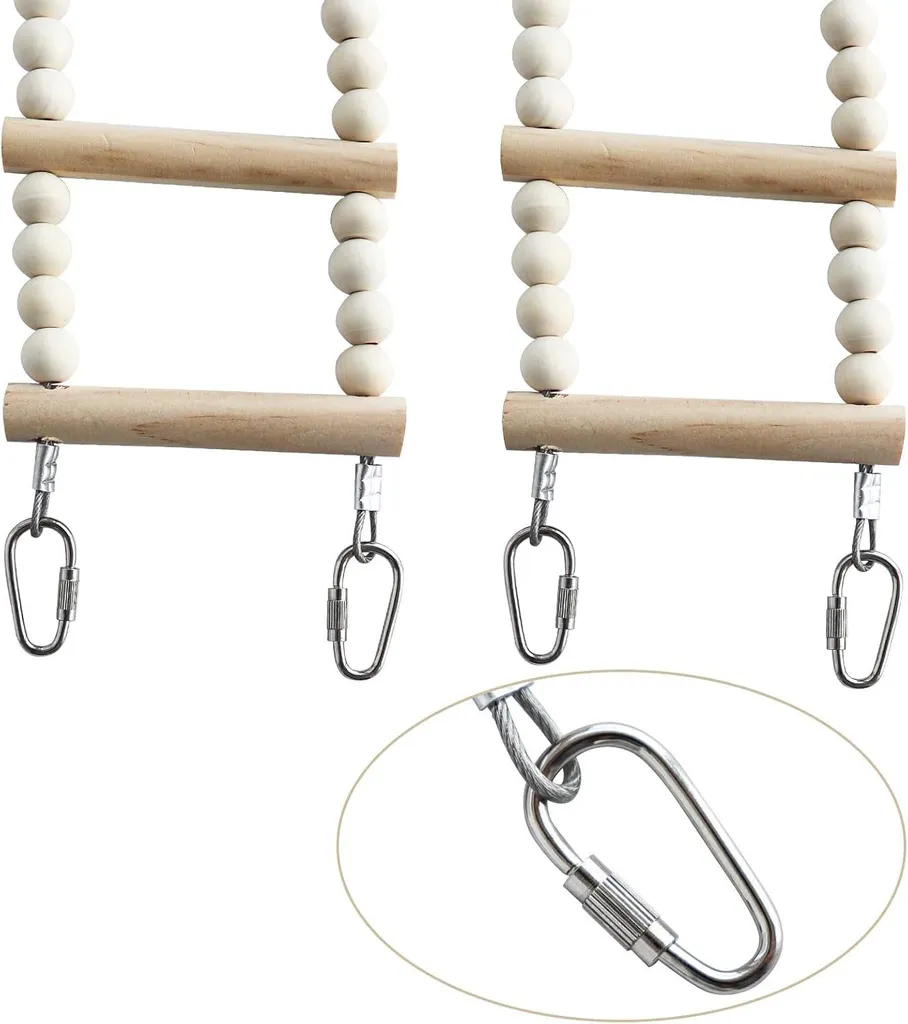Balançoire à grimper en bois pour hamster et oiseaux de compagnie