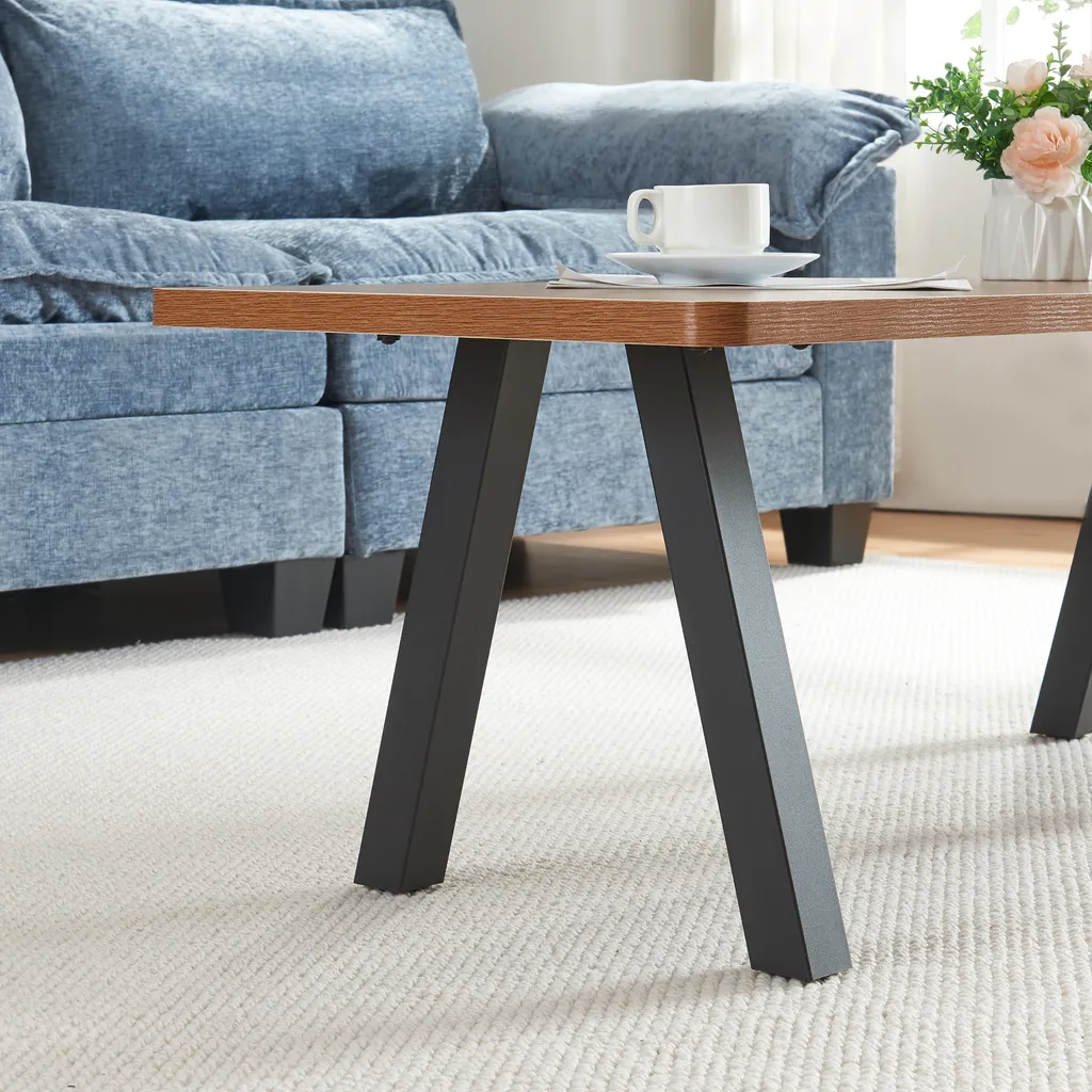 Support de table Heustreu set de 2 pieds pour table basse acier noir 40cm