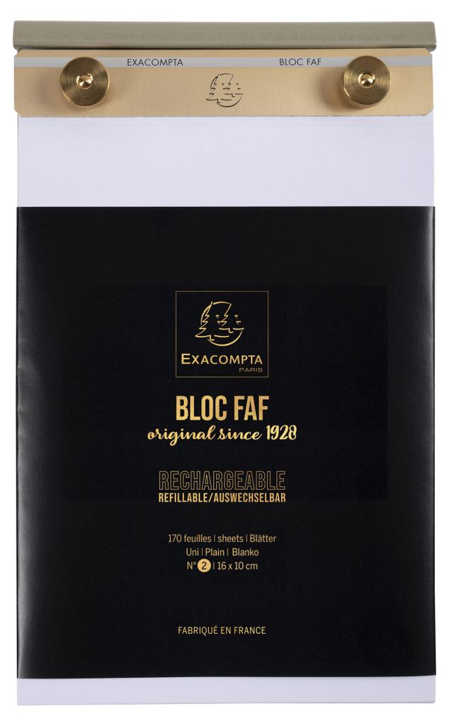 Exacompta Block FAF mit Einlage blanko, No. 2, 17x10 cm - Produktbild 