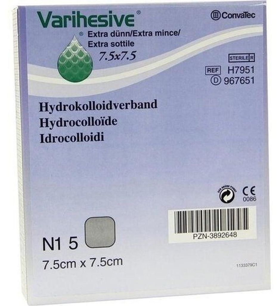 Varihesive extra dunne hydrokolloïde verbanden, 7,5 cm x Productafbeelding 