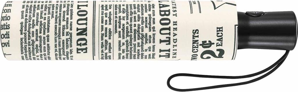 Happy Rain Up & Down Automatik Easymatic Regenschirm Damen Ø 94 cm Durchmesser Newspaper