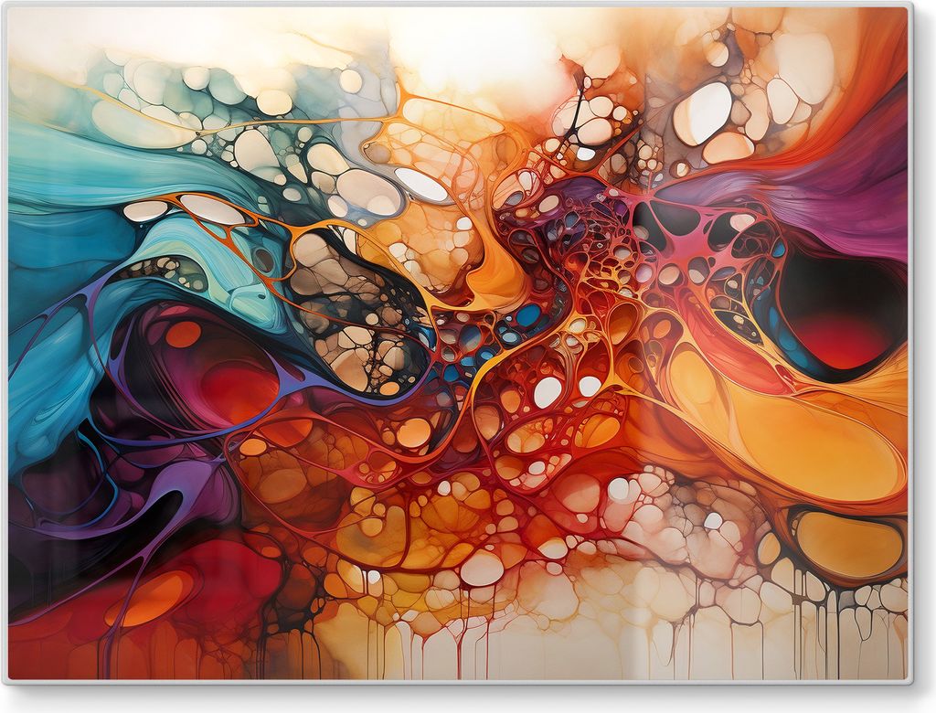 DEQORI Schneidebrett Glas 40x30 cm 'Organische Farbwelten' Schneideplatte Servierplatte