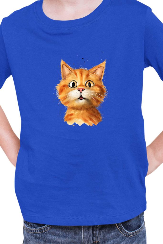 Kinder T-Shirt Funny Cats Breeds Bobtail Cat, 5-6 Jahr - 116 / Blau