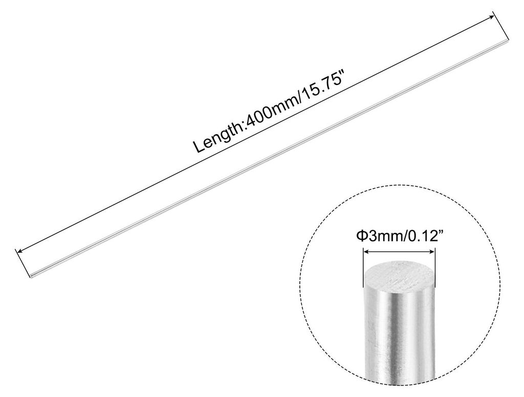 9 Stš¹ck 304 Metallstangen Garten, 3mm x 400mm Metallst?be fš¹r DIY Handwerk, Motorrad, Deko, Garten