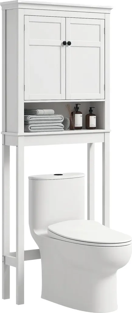 Armoire de salle de bains au-dessus des toilettes blanche 70x20x175 cm
