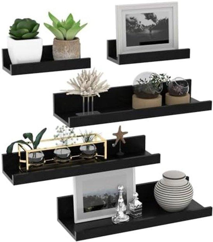 40 cm langer Houtrek, schwarz, kleiner zweigefaster Rek, Fotolijst für Wohnzimmer, Küche, Kinderzimmer, Schlafzimmer oder Büro, 5 Stück mit ver...
