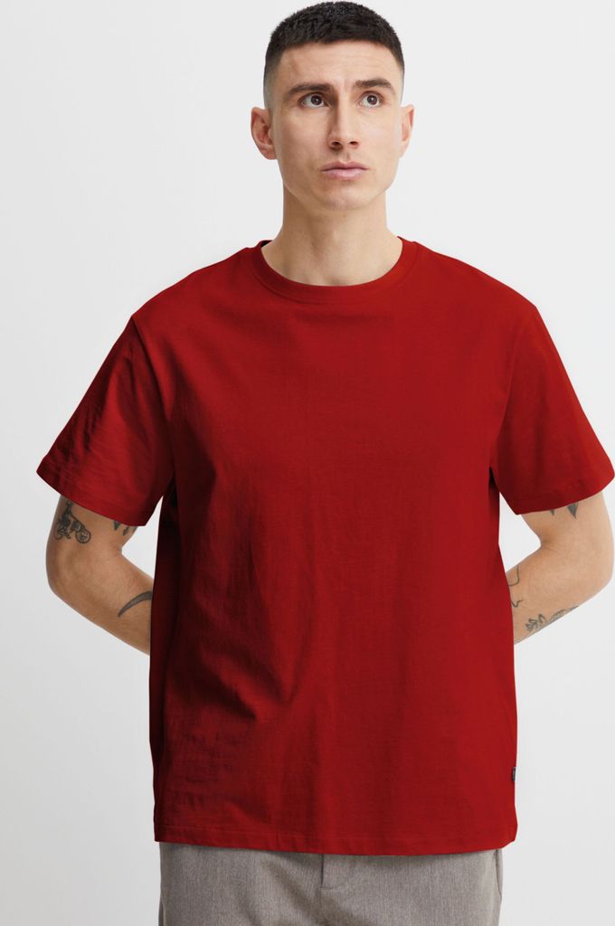 !Solid SDCadel Herren T-Shirt Kurzarm Shirt Basic Hochwertige Baumwoll-Qualität Rundhalsausschnitt Überschnittene Schultern Oversize Fit