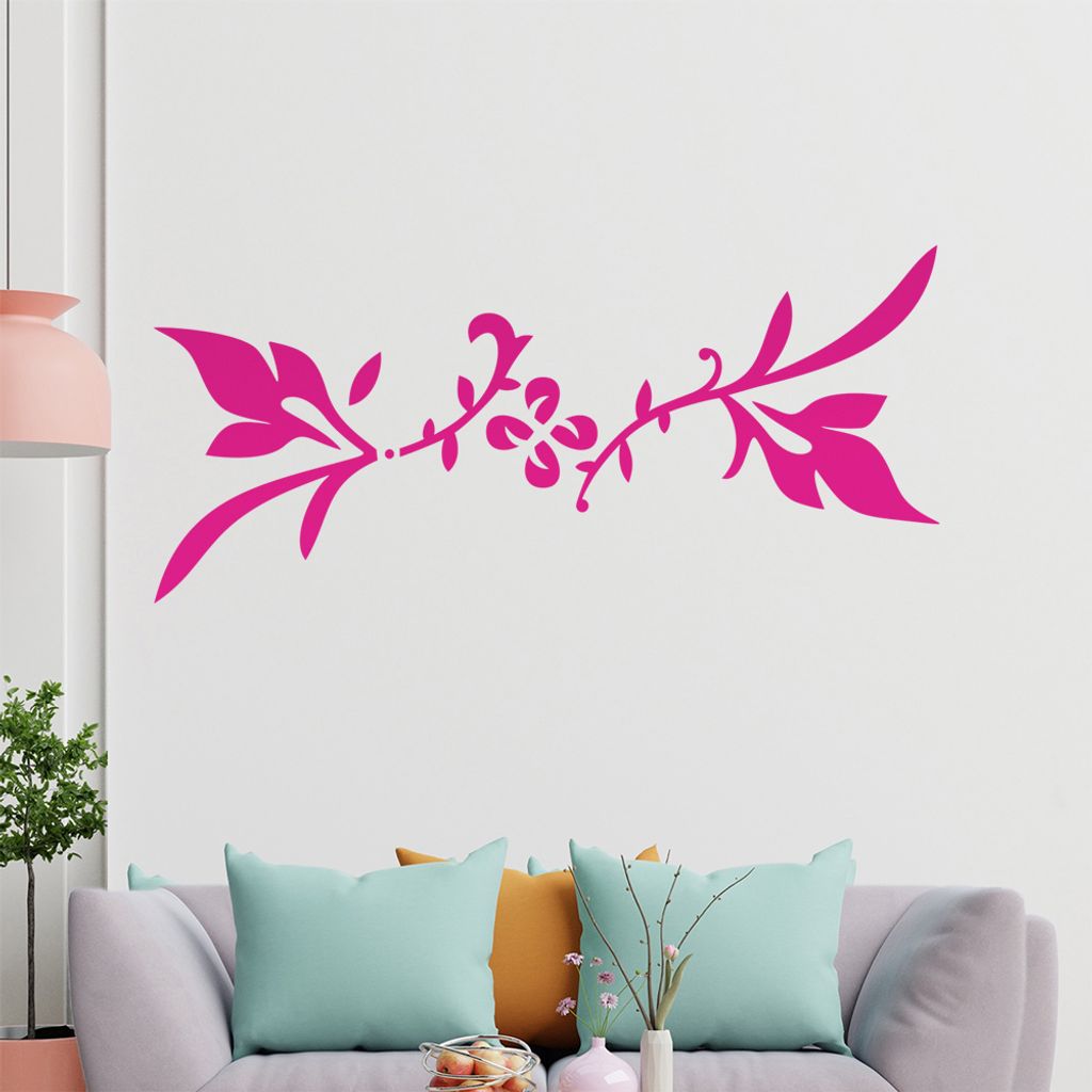 Blätter - Linien Wandtattoo in 6 Größen - Wandaufkleber Wall Sticker - Dekoration, Küche, Wohnzimmer, Schlafzimmer, Badezimmer