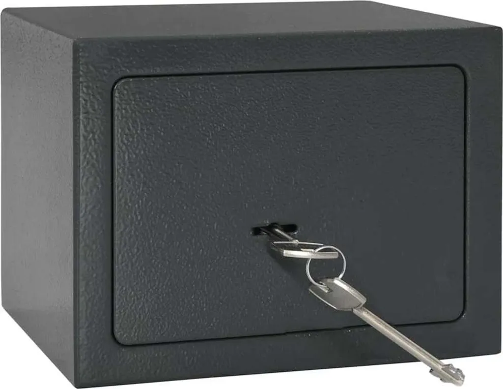 Boîte de sécurité en acier gris foncé 23 cm avec serrure haute sûreté