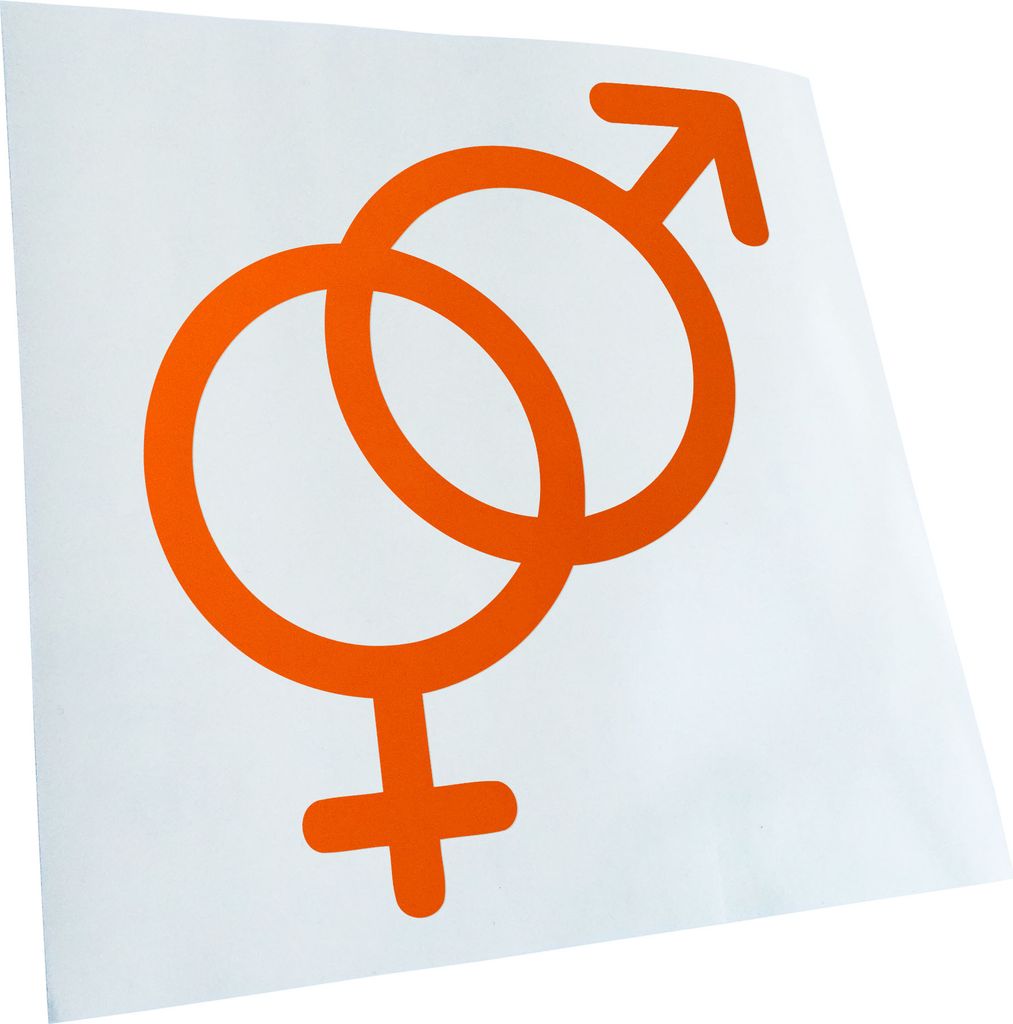 Kiwistar - Autoaufkleber - Männlich Weiblich Geschlecht - Orange - 50x45cm - Aufkleber für Auto, Laptop, Fahrrad, LKW, Motorrad mehrfarbig JDM De...