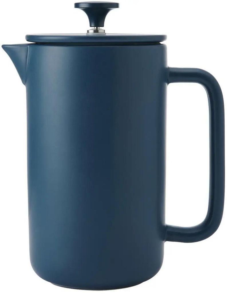 La cafetière arezzo 8 Tassen 1l Steingut-Cafetière, hitzebeständige französische Presse mit griffigem Stößel, navy