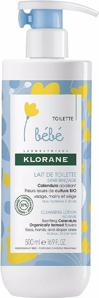 Crème Nettoyante Klorane 500 ml : Stop à la Peau Sèche et Irritée Bébé