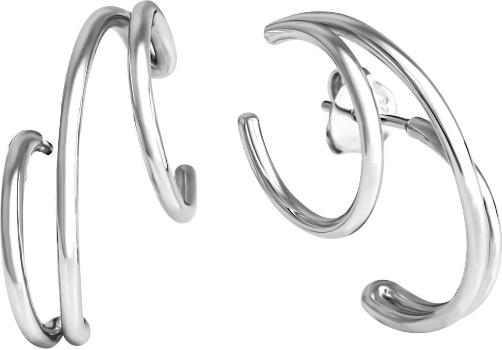 V Ohrstecker 925/- Sterling Silber 2,9cm weiß 271220162