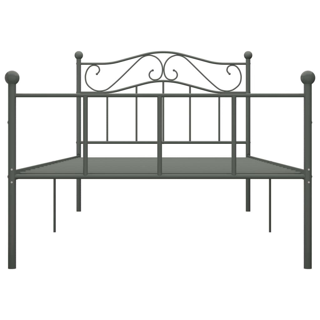 Stabli Bettgestell Grau Metall 100 × 200cm - DE738814 - Klassische BettenJugendbett Tagesbett