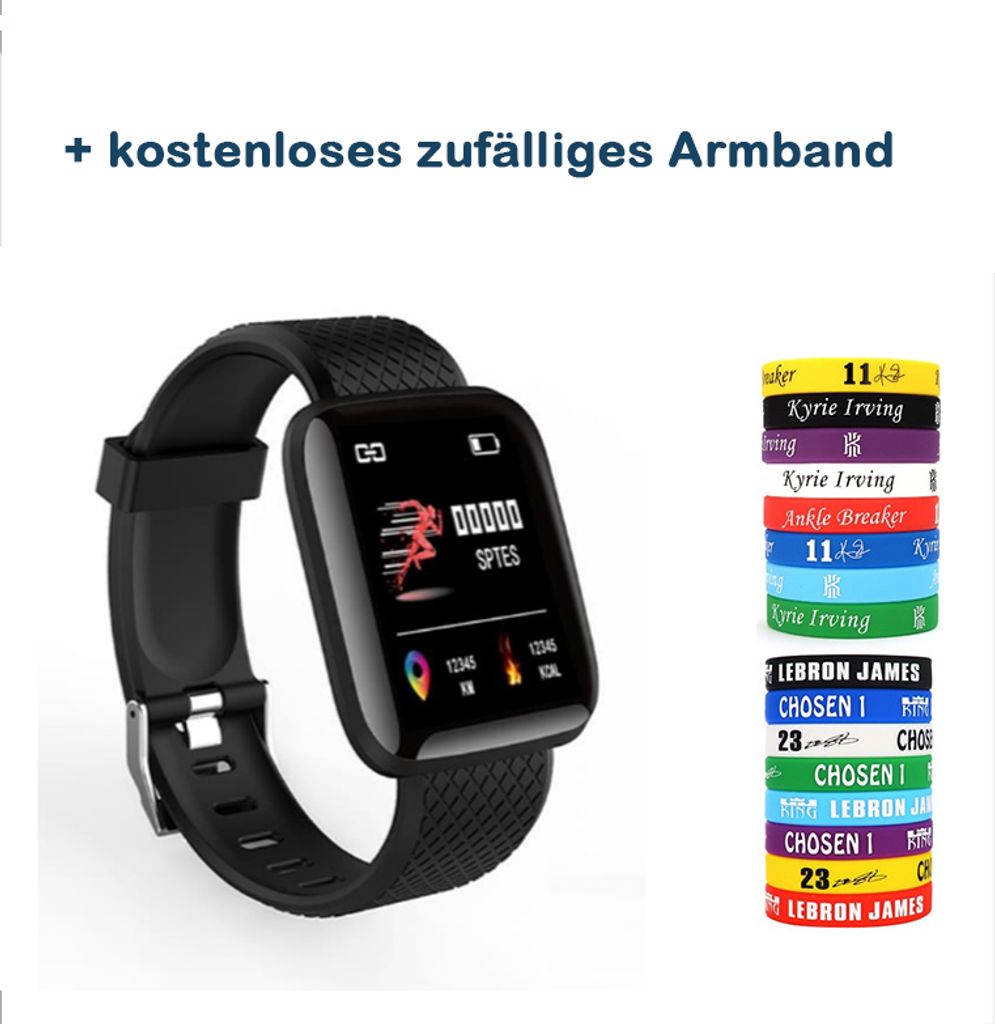 Bluetooth4.0 Smartwatch Armband Pulsuhr Blutdruck Herren Damen Fitness Tracker 