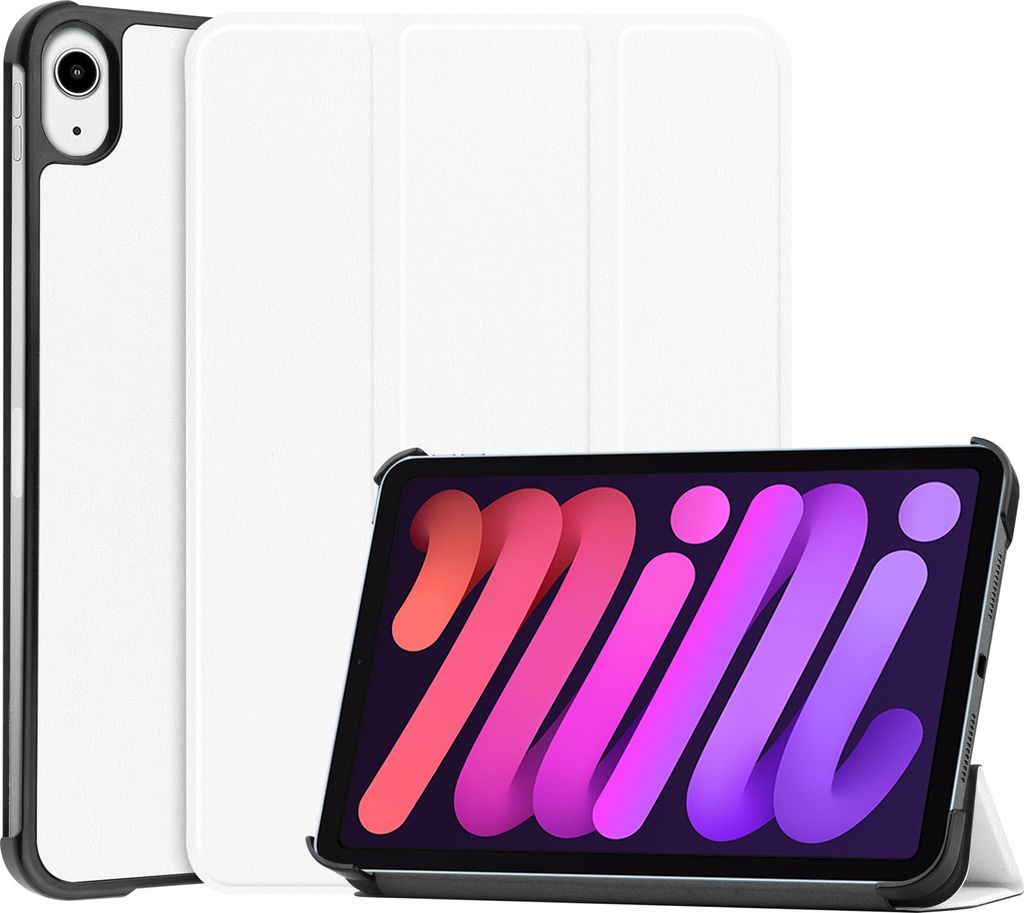 Schutzhülle für Apple iPad Mini 6 8.3" / Apple iPad Mini 7 (A17) Pro 8.3 Zoll (2024/2021) Smart Cover Etui Tasche Case Hülle Wake Up Sleep - WEISS