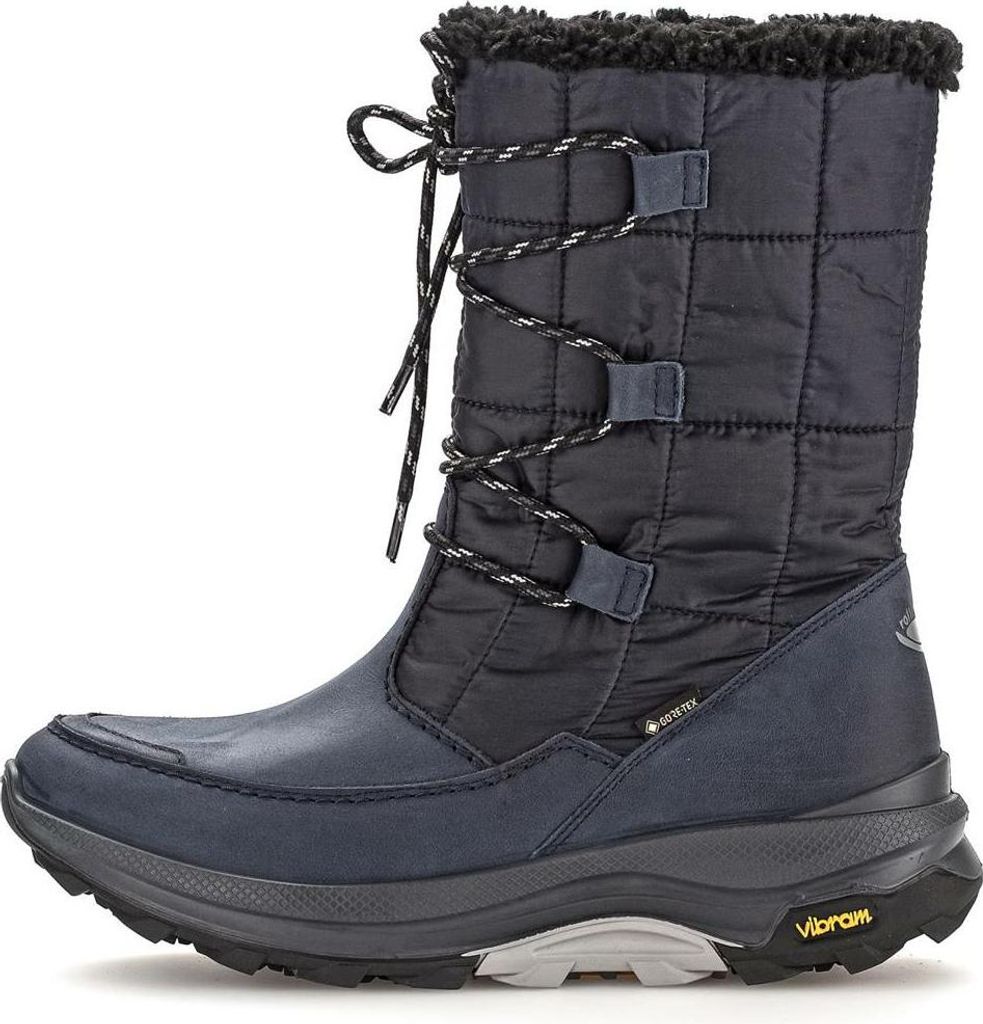 Gabor Damen Winter Schnürstiefel mit hohem Schaft, flauschigem Kragen und Vibram-Sohle
