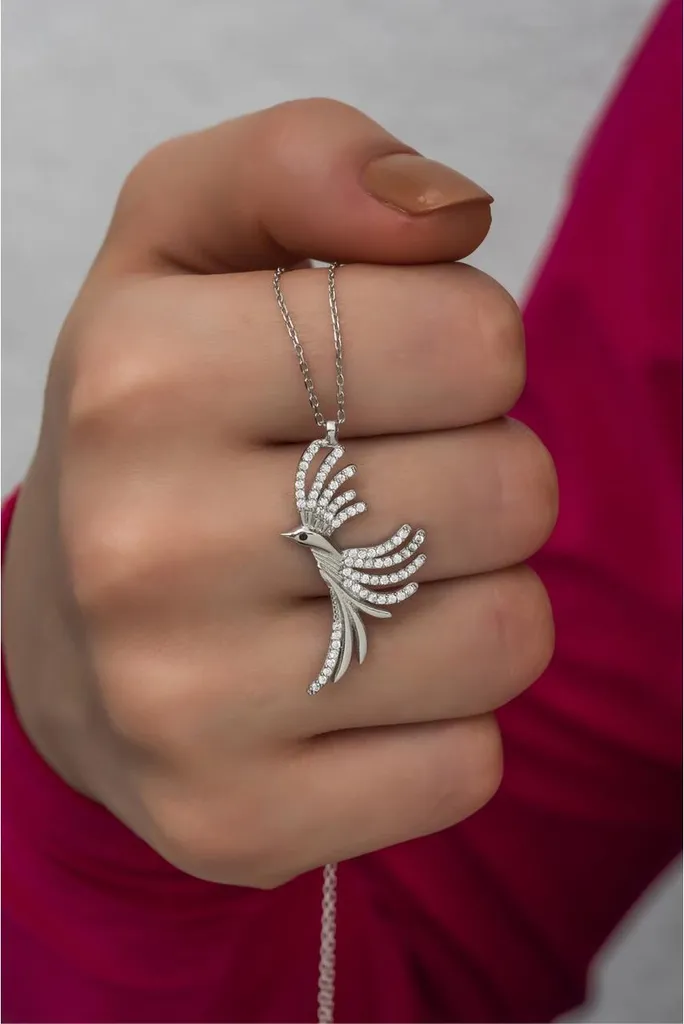 Cadeau idéal femme Collier Argent Pendentif Zircone pour Anniversaire