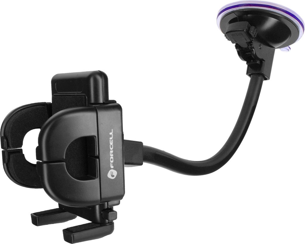 Autohalterung mit langem Arm und verstellbarem Haken, Forcell - Schwarz