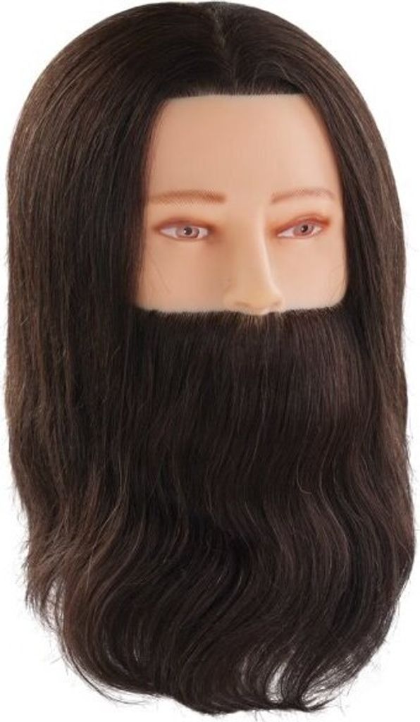 Comair Männerüb.kopf Paul m. Bart 30cm Echthaar Übungskopf Training