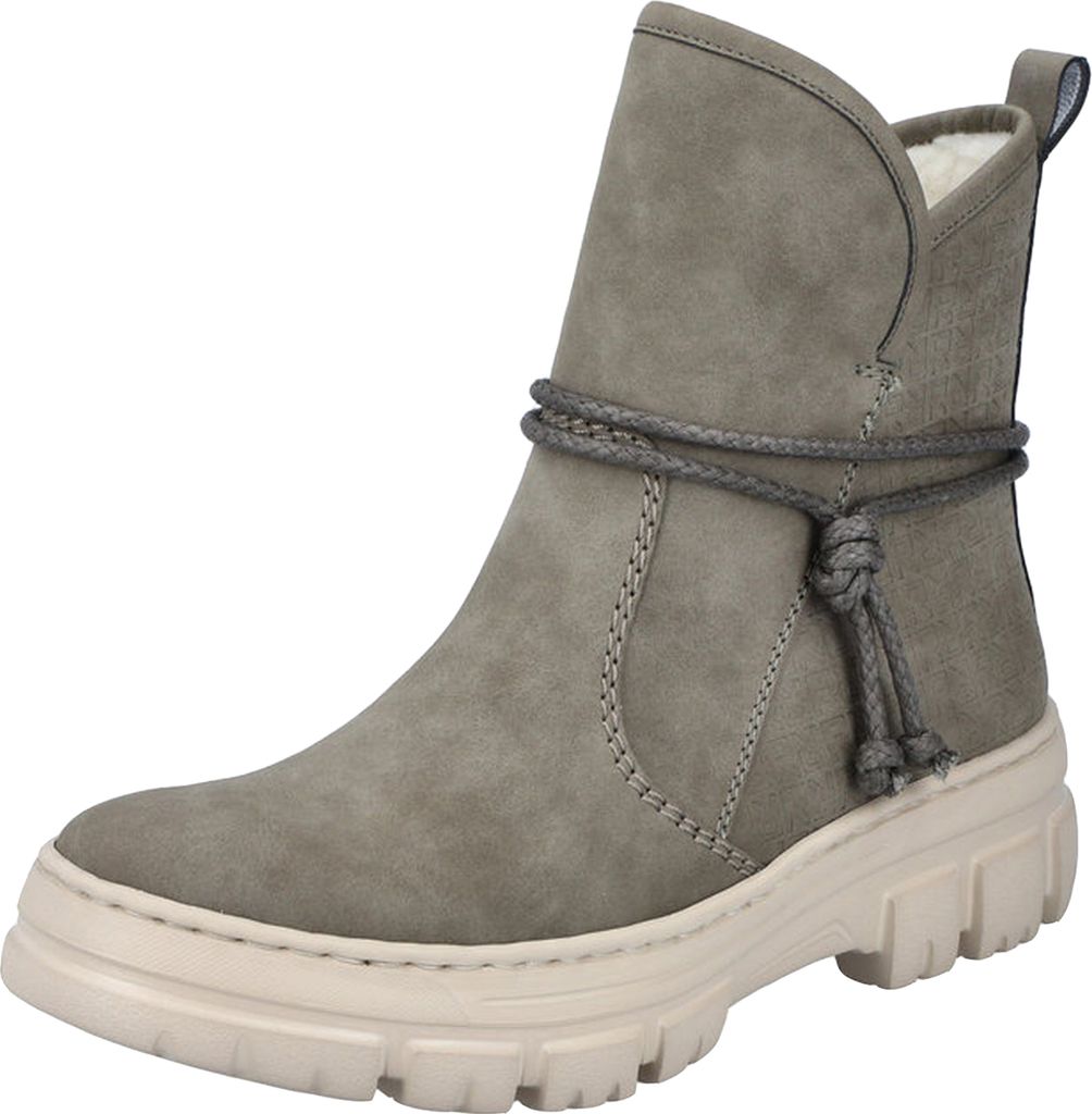 Rieker Damen Stiefelette Reißverschluss Warmfutter Kordel Z7462, Größe:42 EU, Farbe:Grün