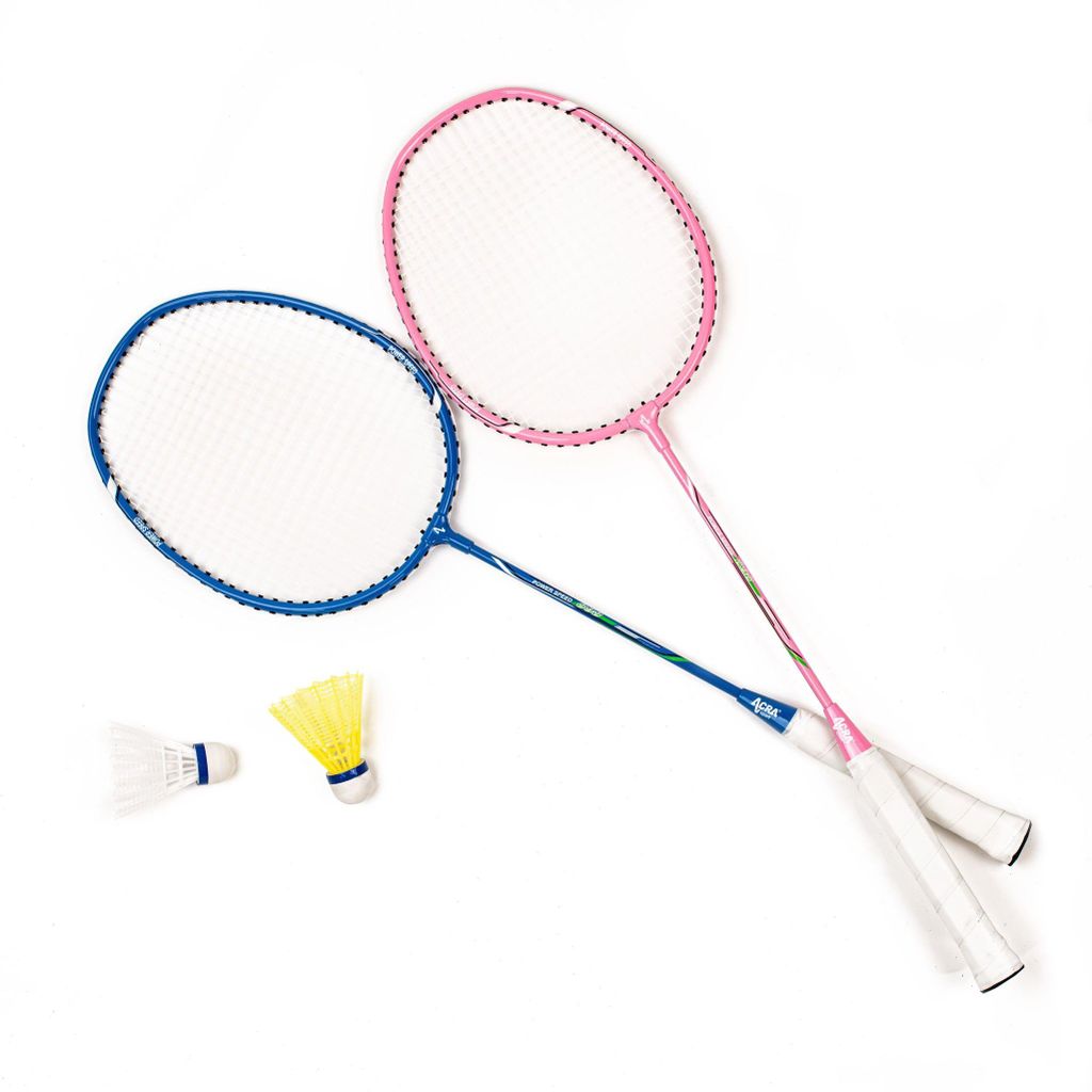 Acra Badminton-Set 2 Aluminiumschläger und 2 Bälle