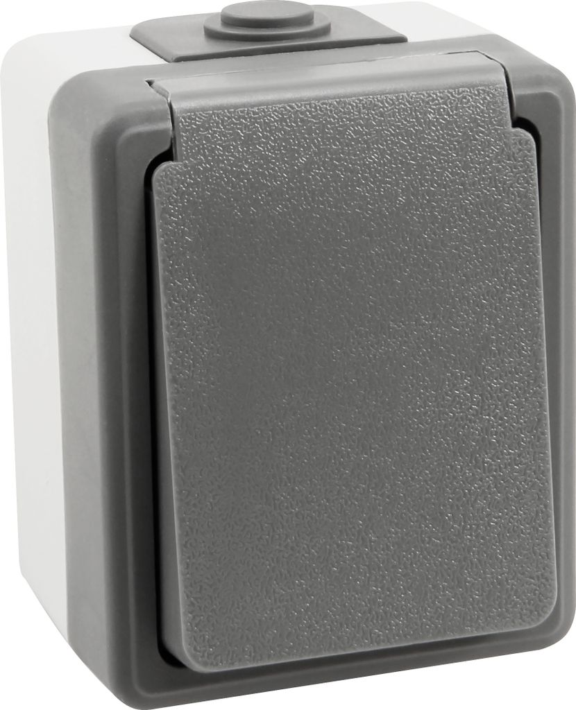 SECURE Feuchtraum Einzelsteckdose IP44 Aufputz Steckdose Produktbild 